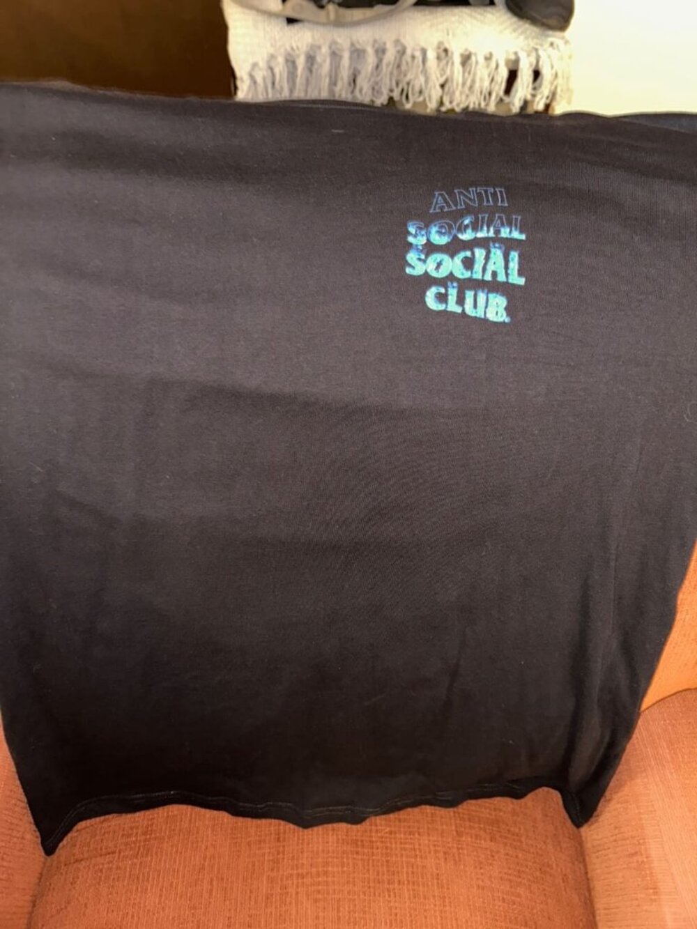 Anti Social Social Club Fire Inside Tee Black/Blue Size XL Used - Good